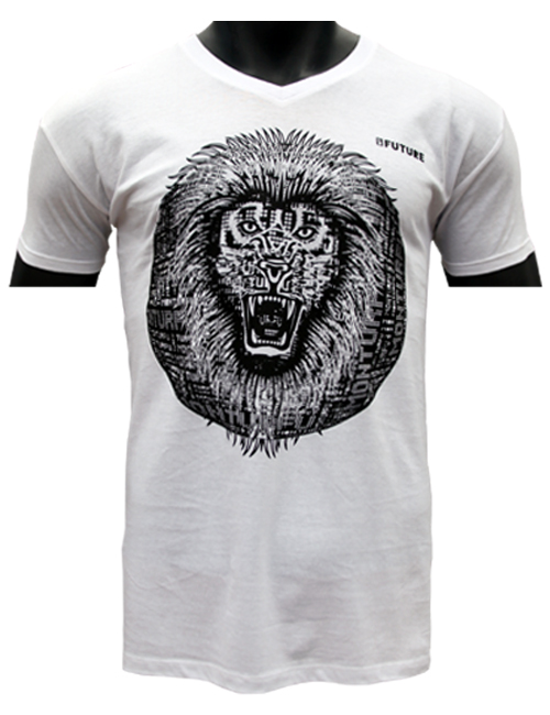 classique-T-shirt-Biologique-Lion-Roar-rouge-Marque-Myfuture-Moyen Gamme-Made-In-France-01